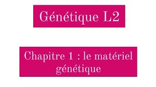 Génétique L2  le matériel génétique [upl. by Danziger]