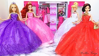 💖Barbie Doll dresses💖Disney Princess dress up💖Cinderella Rapunzel Snow White Ariel Little mermaid [upl. by Milli]