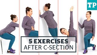 Postpartum Workout 5 exercises for after a Csection [upl. by Theurich955]