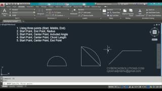 What are the Technical Methods to draw Arcs in AutoCAD [upl. by Cailean]