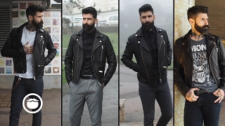 4 Ways to Rock a Leather Jacket  Carlos Costa [upl. by Nyvar]