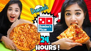 I only ate DOMINOS for 24 HOURS Challenge  Itna Kharcha  FOOD Challenge  Nil amp Situ Vlogs [upl. by Ansell778]