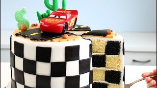 CARS 3 CAKE with CHECKERED Flag INSIDE [upl. by Ignatz407]