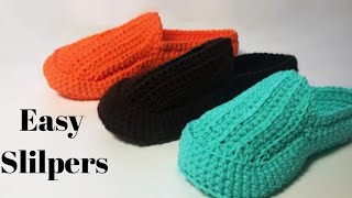 Crochet Slippers For Women  Easy Crochet Loafers [upl. by Winer]