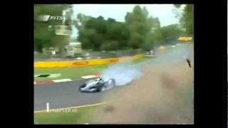 F1 Australia 2001  RSchumacher and Villeneuve Crash [upl. by Liponis143]