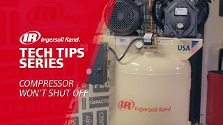 Compressor Wont Turn Off Troubleshooting  Ingersoll Rand Reciprocating Air Compressor [upl. by Tecil]