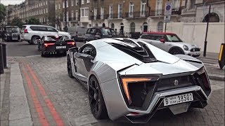 W Motors Lykan Hypersport and Fenyr Supersport driving in London and hill climb [upl. by Elyac610]