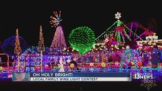 Local family wins national Christmas lights competition [upl. by Kerrin]