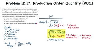 Inventory Management Production Order Quantity POQ [upl. by Yud]