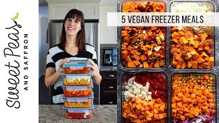 5 Vegan Freezer Meals in 1 Hour [upl. by Leone579]