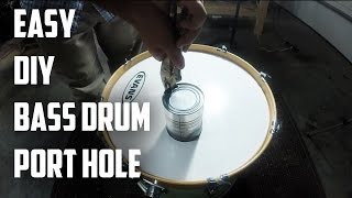 How to Cut a Bass Drum Port Hole  DRUM HACK [upl. by Anaerda956]