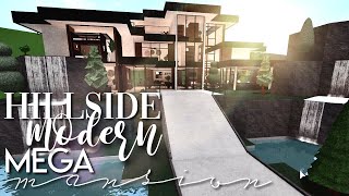 Bloxburg Hillside Modern Mega Mansion 220k  No large plot amp No Advanced Placing  House SpeedBuild [upl. by Rosella]