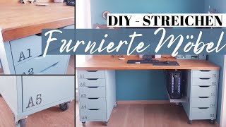 Furnierte Möbel streichen mit Kreidefarbe  IKEA Hack [upl. by Bultman300]