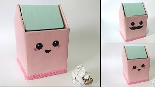 How To Make cute Trash bin From Cardboard  Waste Material Craft Ideas [upl. by Tersina741]