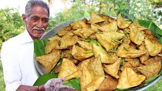 Samosa Recipe  Aloo Samosa Recipe Cooking by our grandpa for Orphan kids [upl. by Sclater]