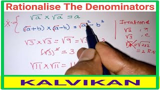 Class 9 maths Rationalise the denominator in Tamil  CBSE Class 9 maths Number system in Tamil [upl. by Olympe]