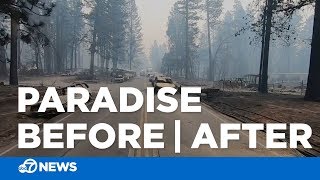 Before amp After Devastation from Californias Camp Fire [upl. by Sugna258]