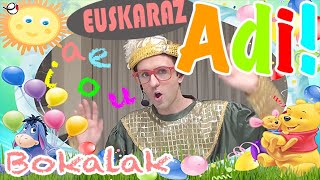 Bokalak ikasi haurrentzako euskarazko edukiak Aprende las vocales en euskera con Adi [upl. by Eciral]