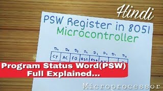 PSW Register in 8051 Microcontroller  Microprocessor [upl. by Alrich]