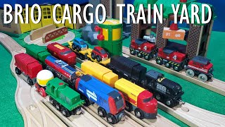 BRIO Wooden Trains Cargo Railway Yard  BRIO Train Video [upl. by Fagin124]