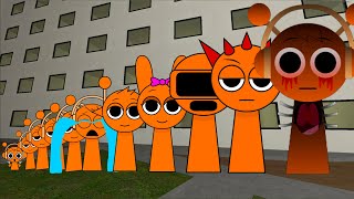 All the Sizes Of Nightmare Sprunki Oren amp Orange Simon want me to help them in Gmod [upl. by Sinnylg]