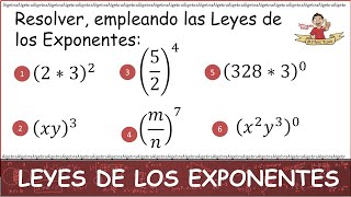 LEYES DE LOS EXPONENTES EJEMPLOS BÁSICOS [upl. by Tommi]