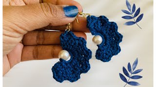 Crochet beaded earrings  Simple and easy beginner earrings  DIY crochet earrings [upl. by Admana]