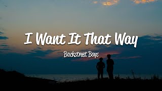 Backstreet Boys  I Want It That Way Lyrics [upl. by Hgielime751]