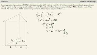 Zadanie  graniastosłup prosty [upl. by Neggem]