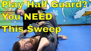 This BJJ Half Guard Sweep is So Effortless You Might Giggle [upl. by Nortna]