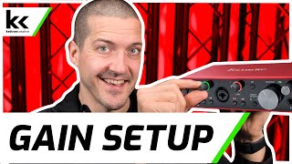 How To Setup Gain on Focusrite Scarlett 2i2 [upl. by Kcolttam]