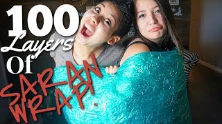 100 LAYERS OF SARAN WRAP CHALLENGE [upl. by Donelle]