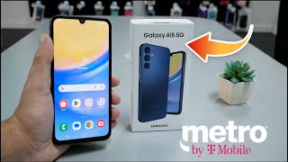 SAMSUNG GALAXY A15 5G UNBOXING amp REVIEW For metro by tmobile USA Version [upl. by Ailemaj]