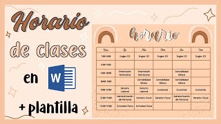 HORARIO DIGITAL EN WORD✨  plantilla editable❤️ [upl. by Klapp476]