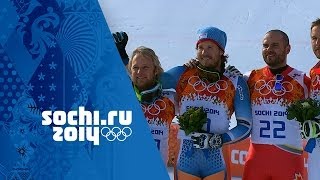 Alpine Skiing  Mens Super G  Kjetil Jansrud Wins Gold  Sochi 2014 Winter Olympics [upl. by Ayahsal255]