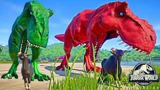 Tirex vs Spinosaurus Ultimasaurus Indoraptor Trex Dinosaurs Fighting 🌍 Jurassic World Evolution [upl. by Eladnwahs]