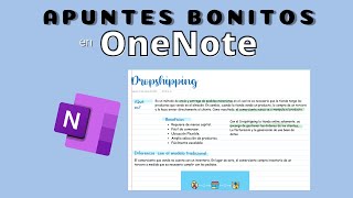 ✨💻 COMO hacer APUNTES BONITOS en ONENOTE [upl. by Rabin]