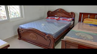 Teak Wood Queen Size Bed with Price  Srivari Furniture Tirupati  16 [upl. by Quiteri278]