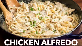 Chicken Fettuccine Alfredo Recipe  Easy Dinner [upl. by Aeslek]