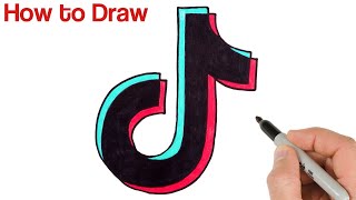 How to Draw Tik Tok Logo Easy for Beginners [upl. by Norved200]