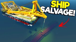 We Used a Massive Crane Ship to Save Sinking Ships  Stormworks Gameplay [upl. by Lise368]