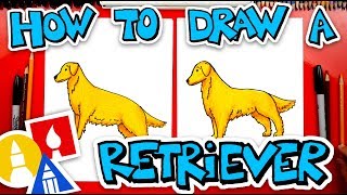 How To Draw A Golden Retriever [upl. by Nilak]