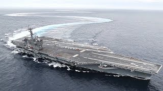 Aircraft Carrier EXTREME Drifting amp Donuts – USS Abraham Lincoln HighSpeed Turns [upl. by Ahseinod]