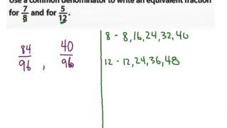 Using Common Denominators to Write Equivalent Fractions [upl. by Kreis841]