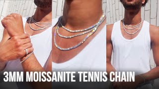 3MM VVS Moissanite Tennis Chain  ICECARTEL Review [upl. by Ferree]