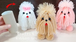 The Cutest Dog Easy Making Idea with Wool  How to Make Beautiful Dog with Yarn  DIY Woolen Dolls [upl. by Low]