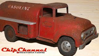 1957 Tonka Gasoline Tanker Semi Truck Restoration [upl. by Hedelman]