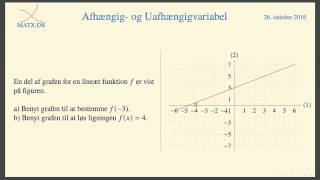 Lineære funktioner  Afhængig og uafhængig variabel [upl. by Aleedis242]