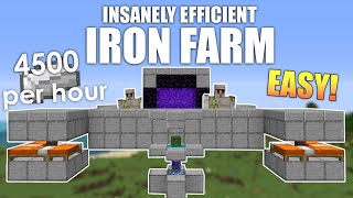 Minecraft Easy IRON FARM Extremely Efficient  Tutorial 116 [upl. by Musetta]