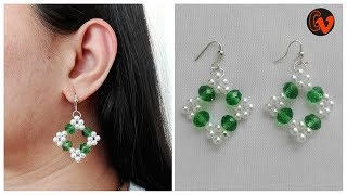 How to Make Beaded Earrings  DIY  Beginners [upl. by Aldridge326]